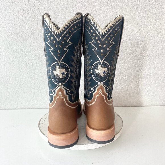 Lane RODEO HOUSTON Mens Cowboy Boots Size 15B Brown Leather Western Blunt Toe - Picture 3 of 11